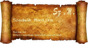 Szedmák Montika névjegykártya